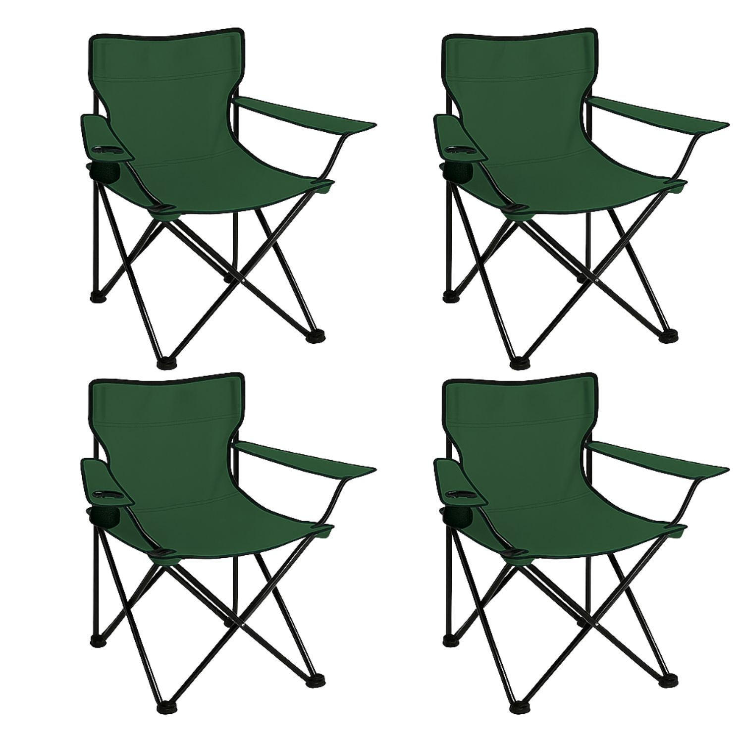 CAMPINGSTUHL FALTBAR 4er Set in Grün - Grün, Metall (50/80/50cm) - Coemo