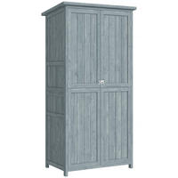GARTENSCHRANK Tannenholz Grau - Grau, Holz (54/170/85cm) - Outsunny