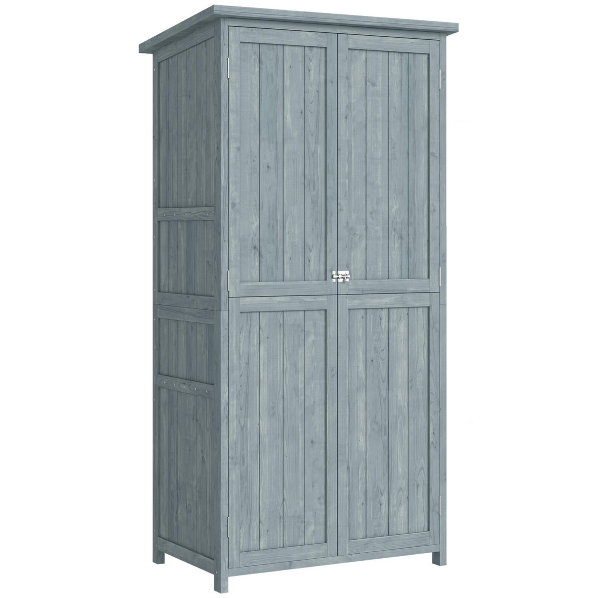 GARTENSCHRANK Tannenholz Grau - Grau, Holz (54/170/85cm) - Outsunny