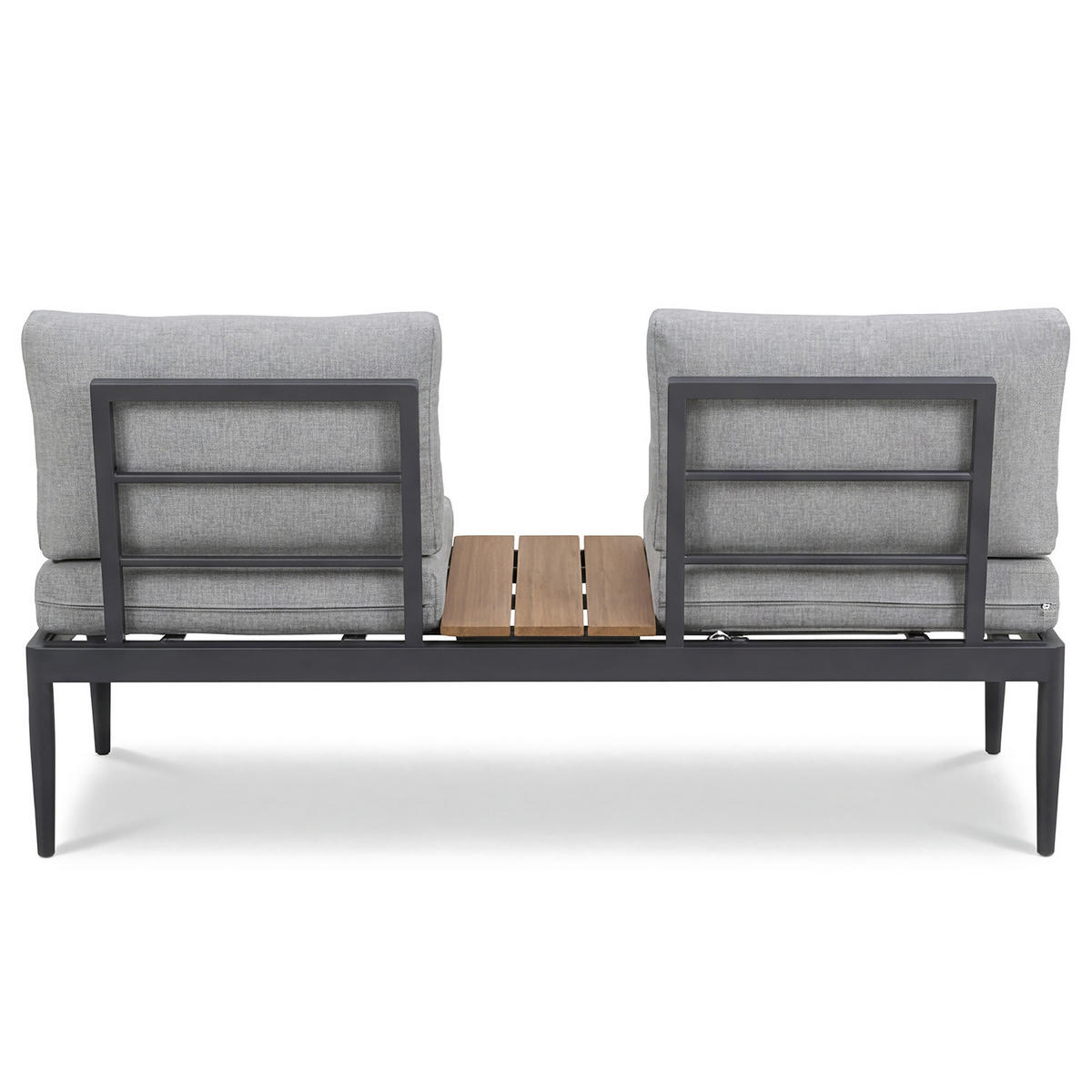 LOUNGEGRUPPE - 4-teilig - Stahl / Webstoff - Anthrazit / Grau - Grau, Kunststoff/Textil - home24