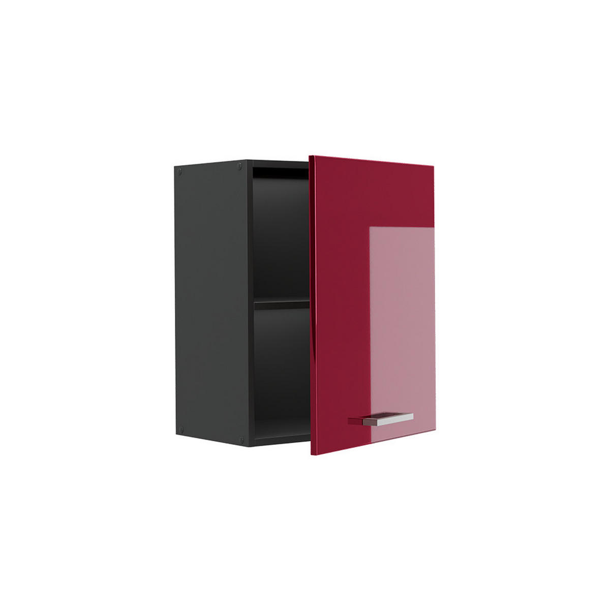 HÄNGESCHRANK R-Line, Rot Hochglanz/Anthrazit, 50 cm - Anthrazit/Rot, Holzwerkstoff (50/60/31cm) - Vicco
