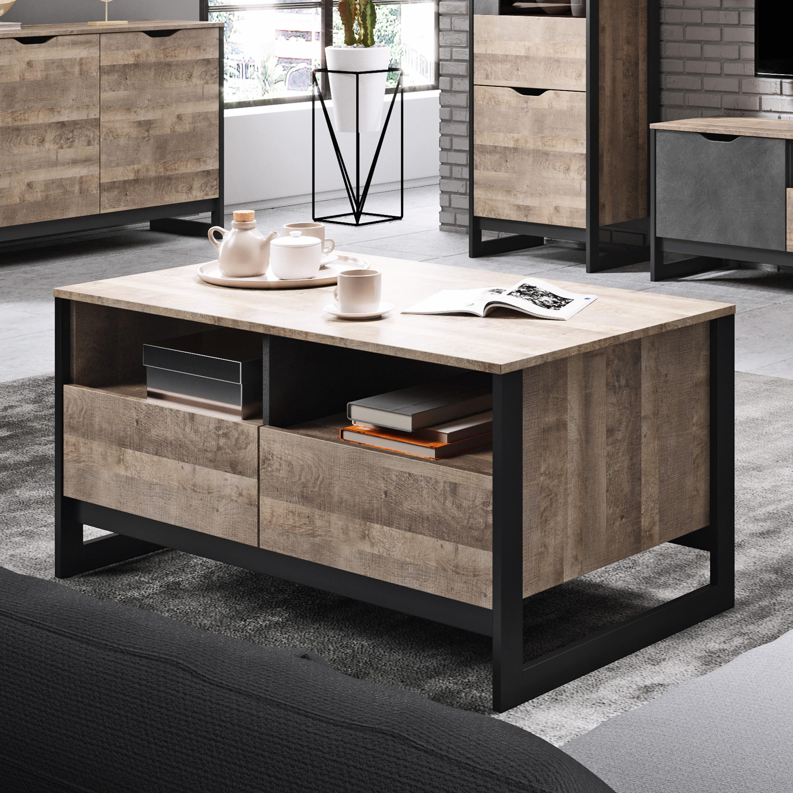 COUCHTISCH ARDENTE 108,6/53/61,4 cm Braun - Braun, Holzwerkstoff (61.4/108.6/53cm) - MASSENO