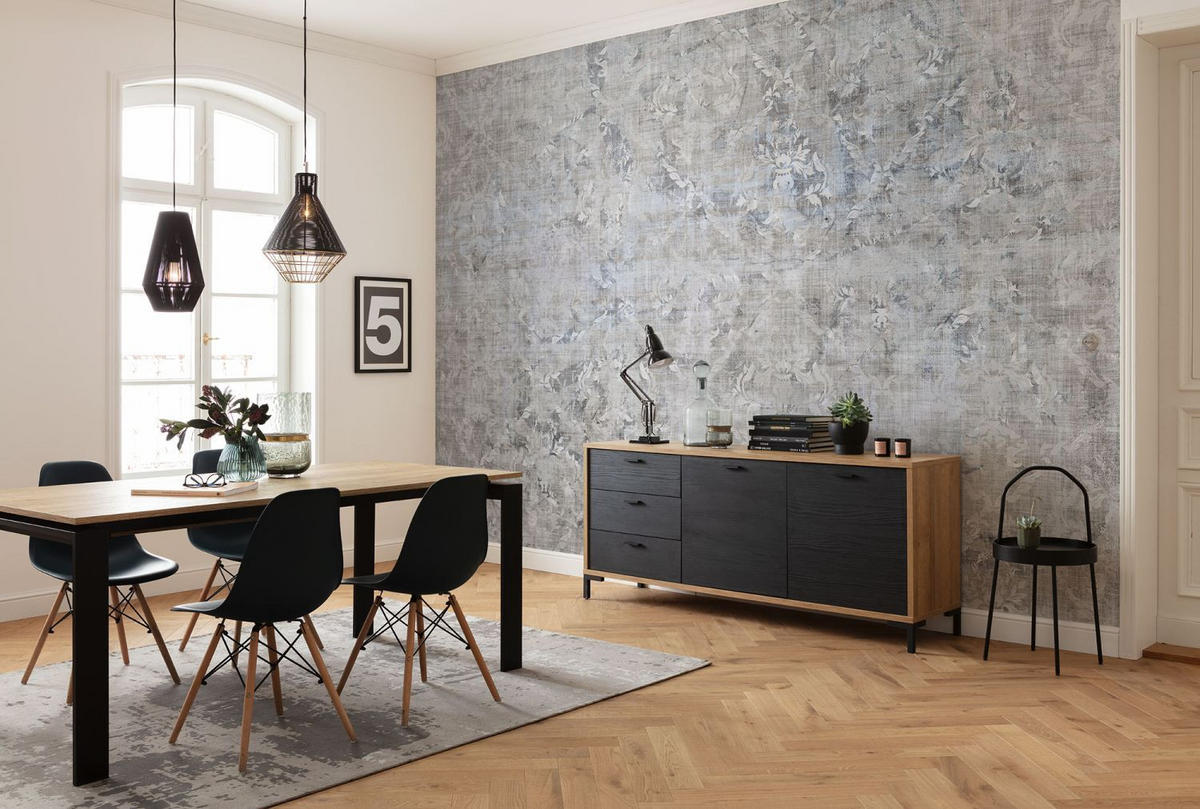 FOTOTAPETE Barockmuster 400 x 280 cm - Grau, Papier (400/280cm) - Sanders & Sanders