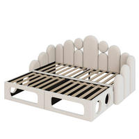 KINDERBETT 90/200 cm DE-02146, in Beige, mit Sofa- und Haustierbett-Funktion - Beige, Holzwerkstoff (90/200cm) - ComfortXL
