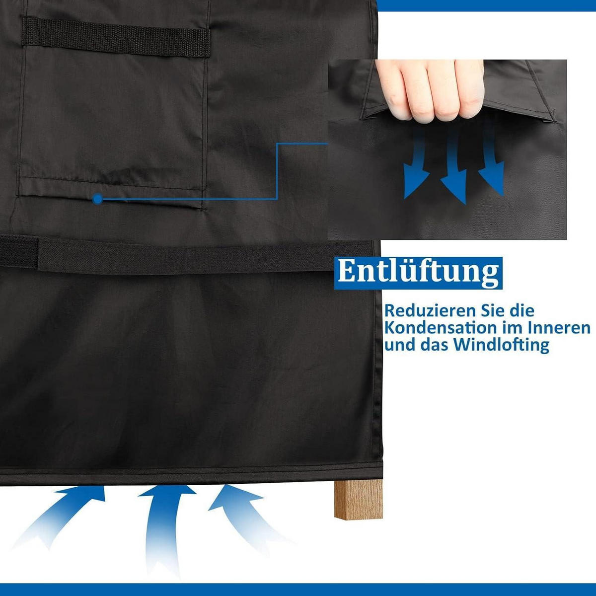GARTENSTUHL Abdeckung 420D Oxford 65 x 65 x 80/120 cm - Schwarz, Textil (65/120/65cm)