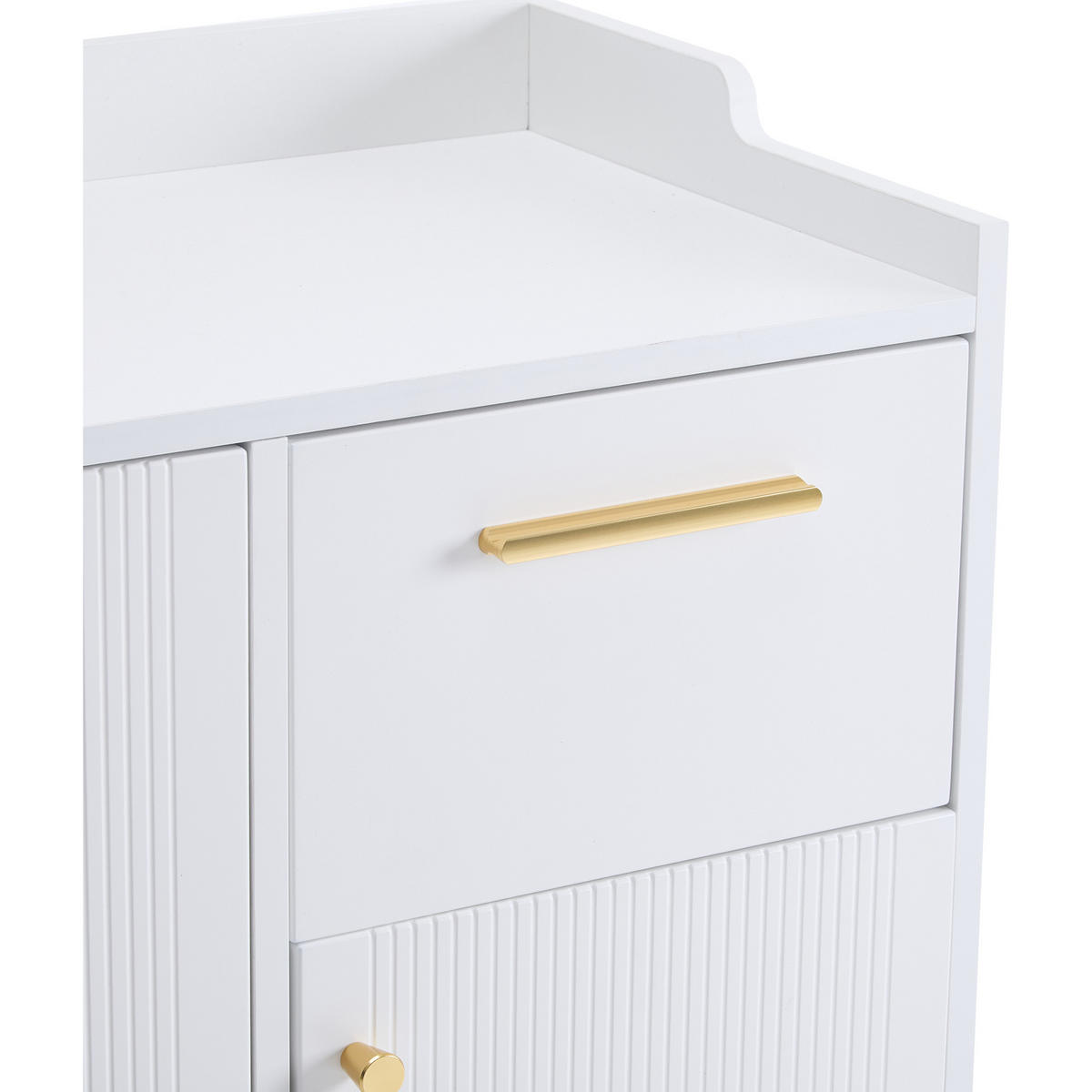 SCHUHSCHRANK aus Spanplatte 130x37x100cm Weiß mit 2 Schubladen - Weiß, Holzwerkstoff (130/100/37cm) - Modfu