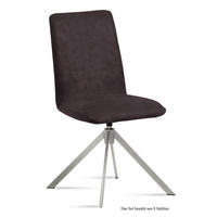 ESSZIMMERSTUHL drehbar (8er-Set) Dozene 47x92x60 Edelstahl/Espresso - Edelstahlfarben/Dunkelbraun, Kunststoff (60/92/47cm) - 58aufmkessel