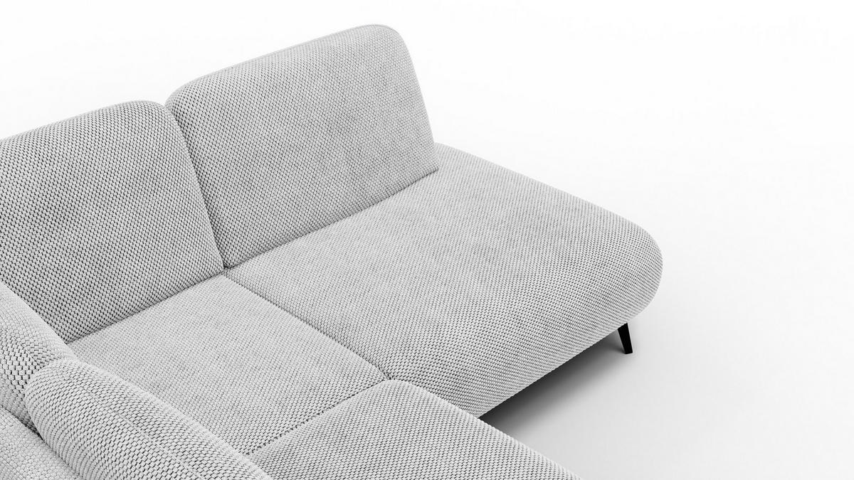 ECKSOFA FEBE 5-Sitzer rechts, hellgrau - Hellgrau/Schwarz, Holz/Textil (271/190cm) - Courtois Laville