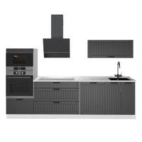 KUHINJA Fame-Line, Temno siva/Bela, 280 cm, DP Marmor - temno siva/bela, leseni material (280/153.6/60cm) - Vicco