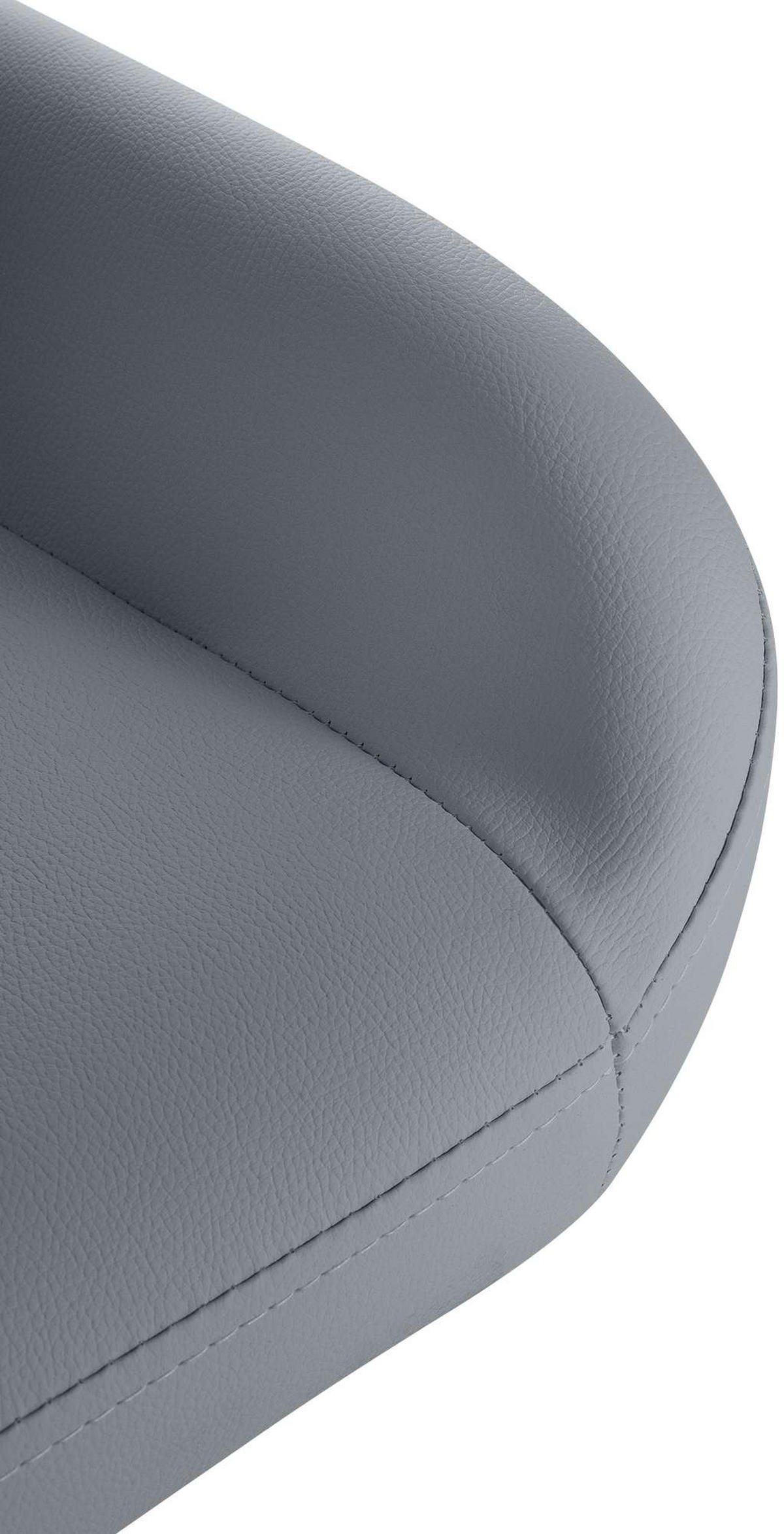 BARHOCKER Lederlook grau - Goldfarben/Grau, Textil/Metall (51/89/52cm) - CLP