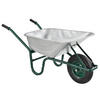 SCHUBKARRE Garden silber 100L mit Handschuhen - Silberfarben, Metall (59/62/141cm) - Juskys