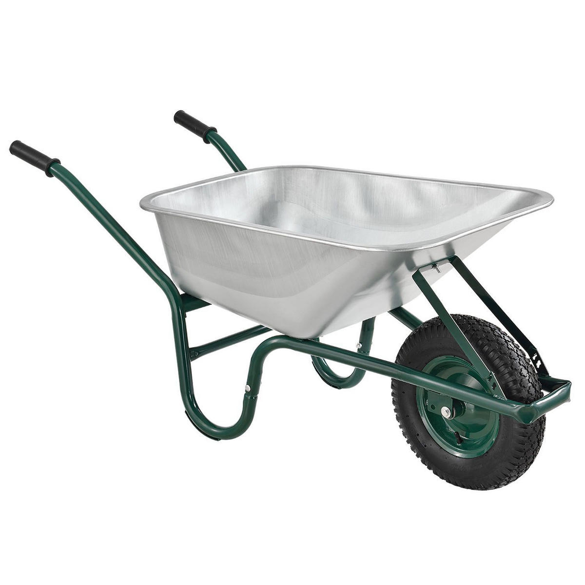 SCHUBKARRE Garden silber 100L mit Handschuhen - Silberfarben, Metall (59/62/141cm) - Juskys