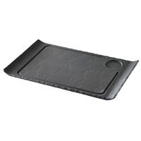 STEAKTELLER 39,5 cm, 2 RAENDER HOCH Matt schiefer - Schieferfarben, Keramik (24/2/39.5cm) - Revol Porcelaine France