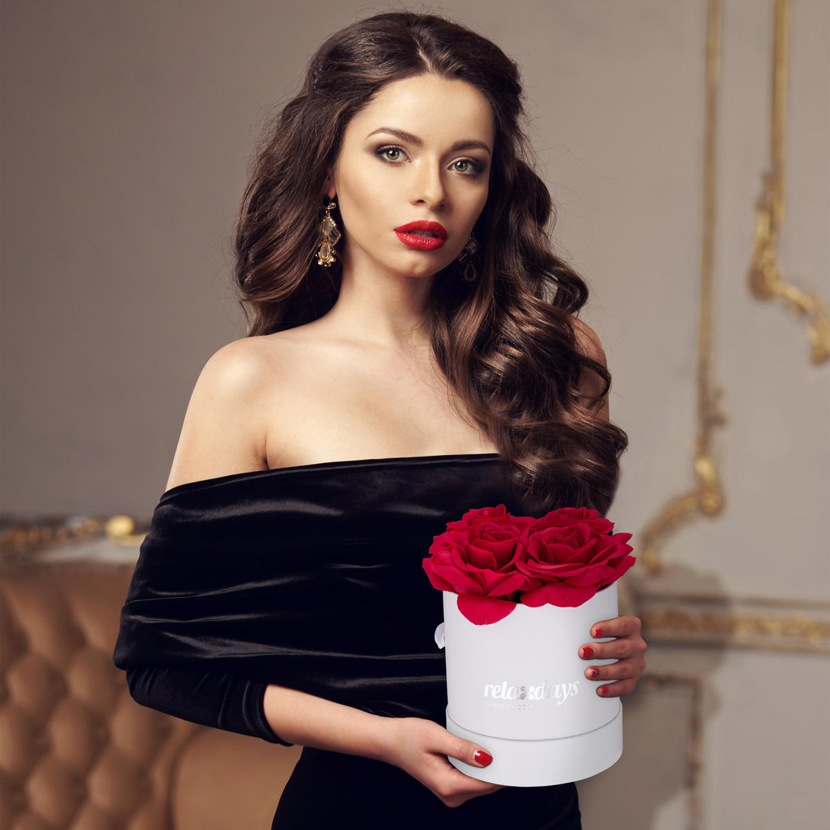 ROSENBOX - Multicolor, Papier/Kunststoff (13/14/13cm) - Relaxdays