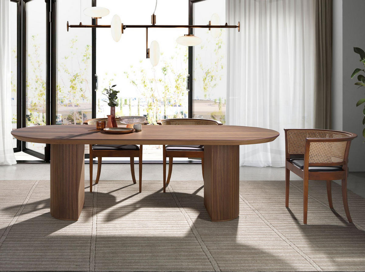 ESSTISCH Esstisch ovale Halbspitze Walnuss Ø240/105/75 cm - Walnussfarben, Holz (105/240/75cm) - ANGEL CERDA