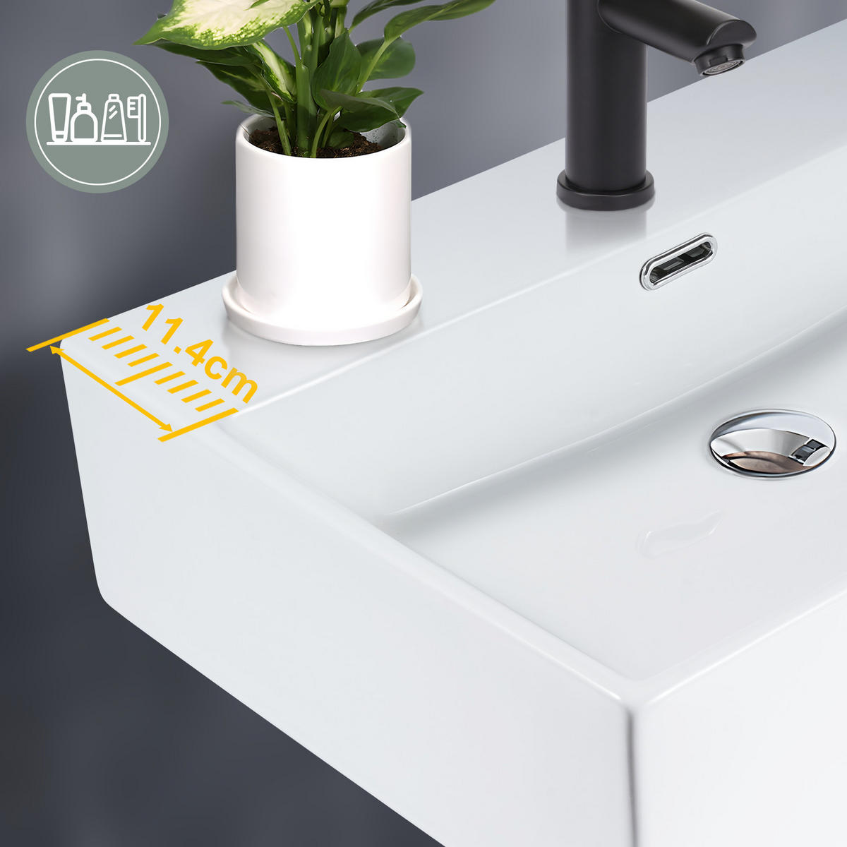 WASCHBECKEN Weiß 30/13/40 - Weiß, Keramik (30/13/40cm) - ZMH