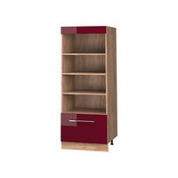 KÖKSHYLLA Fame-Line, Bordeaux högblank/Goldkraft ek, 60 cm - Bordeaux/Honungsek, Träbaserade material (60/153.6/58.1cm) - Vicco
