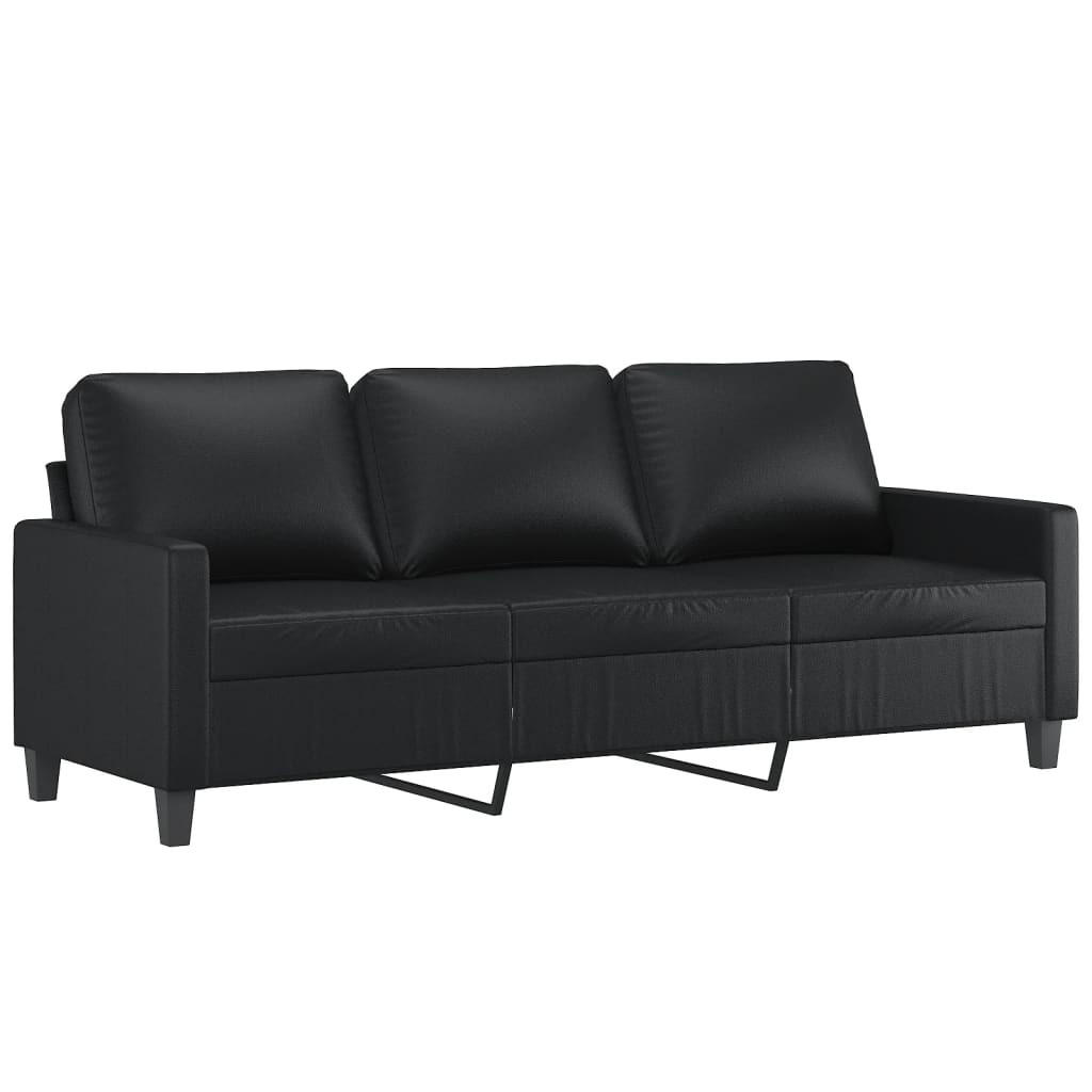 3-SITZER-SOFA Dessau - Schwarz, Leder (198/77/80cm) - Nettlife