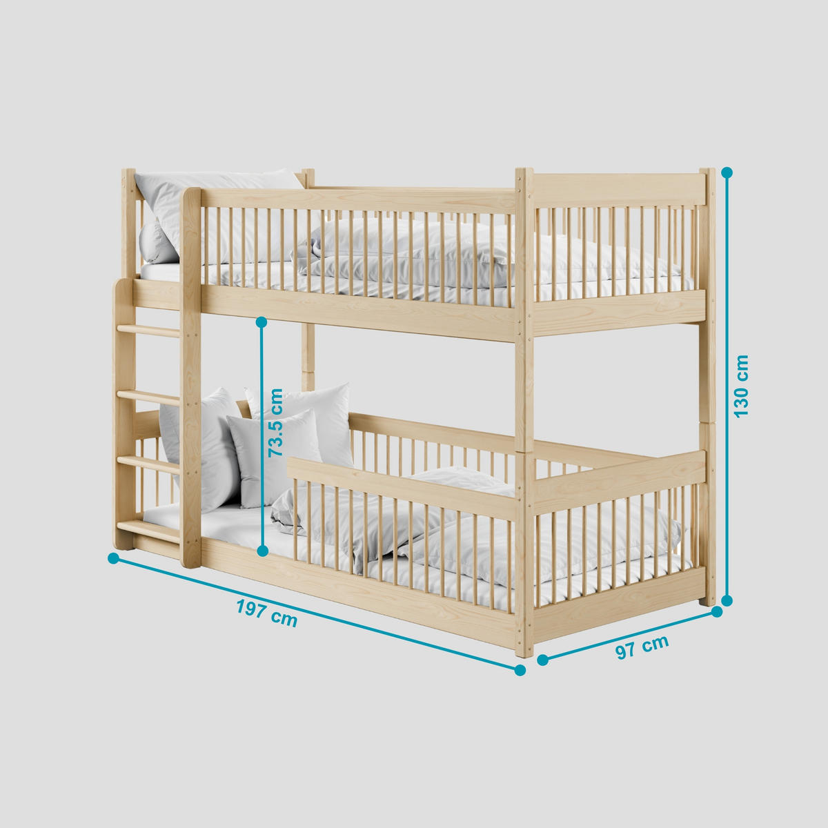 ETAGENBETT 90x190 cm in Natur - Naturfarben, Holz (90/190cm) - Kids Collective