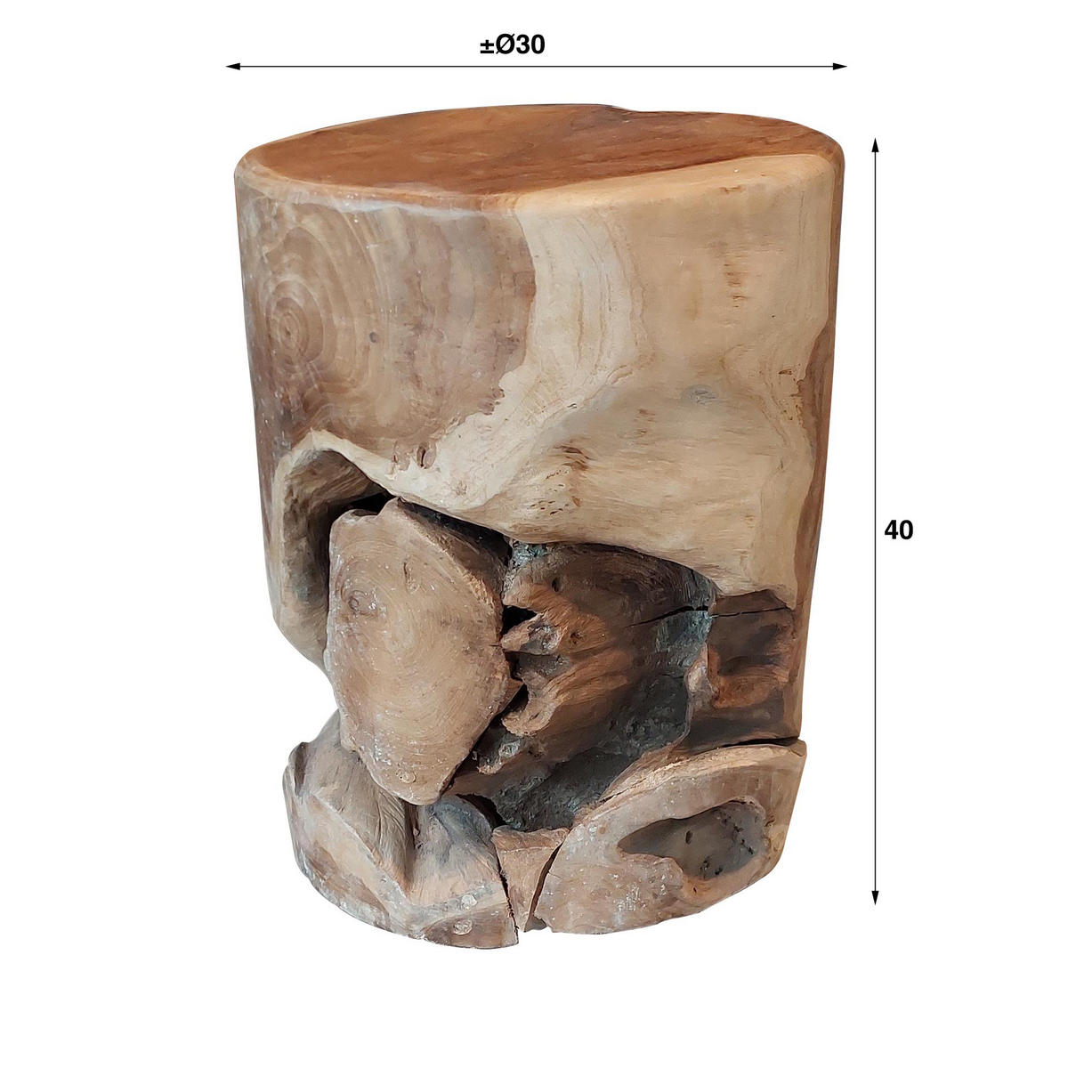 BEISTELLTISCH Line Braun 30/30/40 cm - Braun, Holz (30/30/40cm) - Hoyz Collection