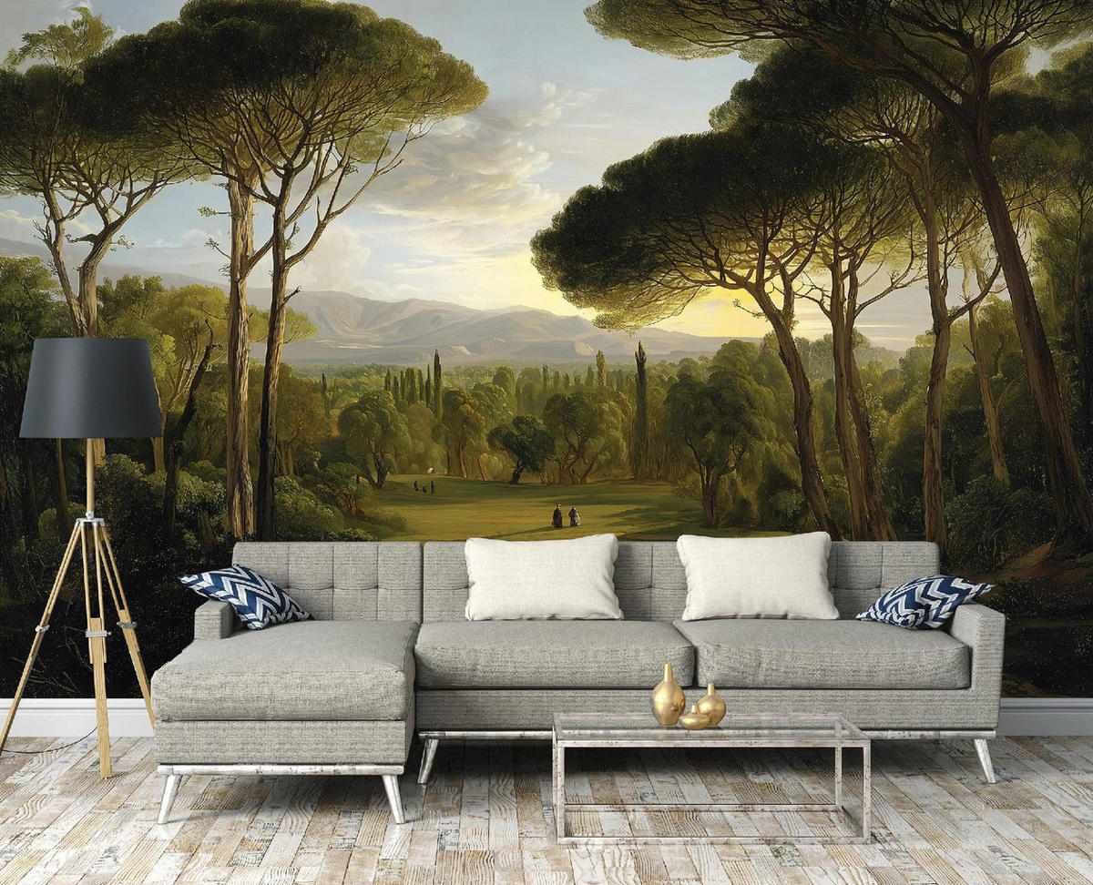 FOTOTAPETE Wald Bäume Grün 300x210 cm - Multicolor, Papier (300/210cm) - Wallarena