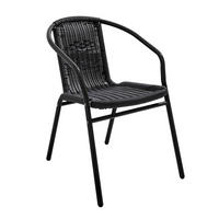 TERRASSENSTUHL, Schwarz - Schwarz, Holz (51/72/60cm) - Oviala