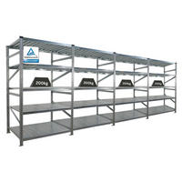 FACHBODENREGAL Proximo Stecksystem 200x480x80cm 5 Ebenen Fachlast 200 kg Beidseitig nutzbar Verzinkt - Silberfarben, Metall (480/200/80cm) - PROREGAL