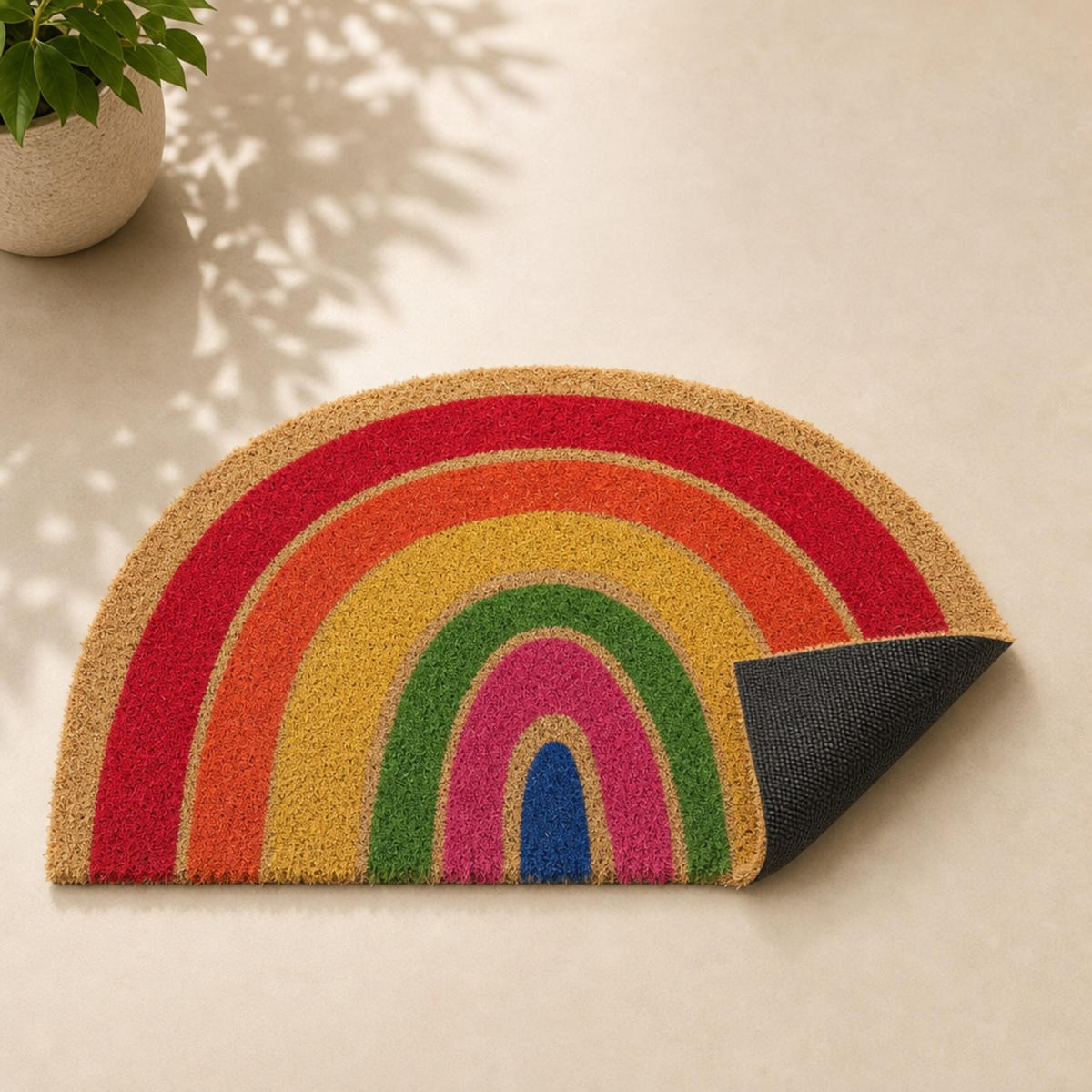 ROHOŽKA Vícebarevná kokosová protiskluzová - různobarevná, textil/plast (60/40cm) - Relaxdays