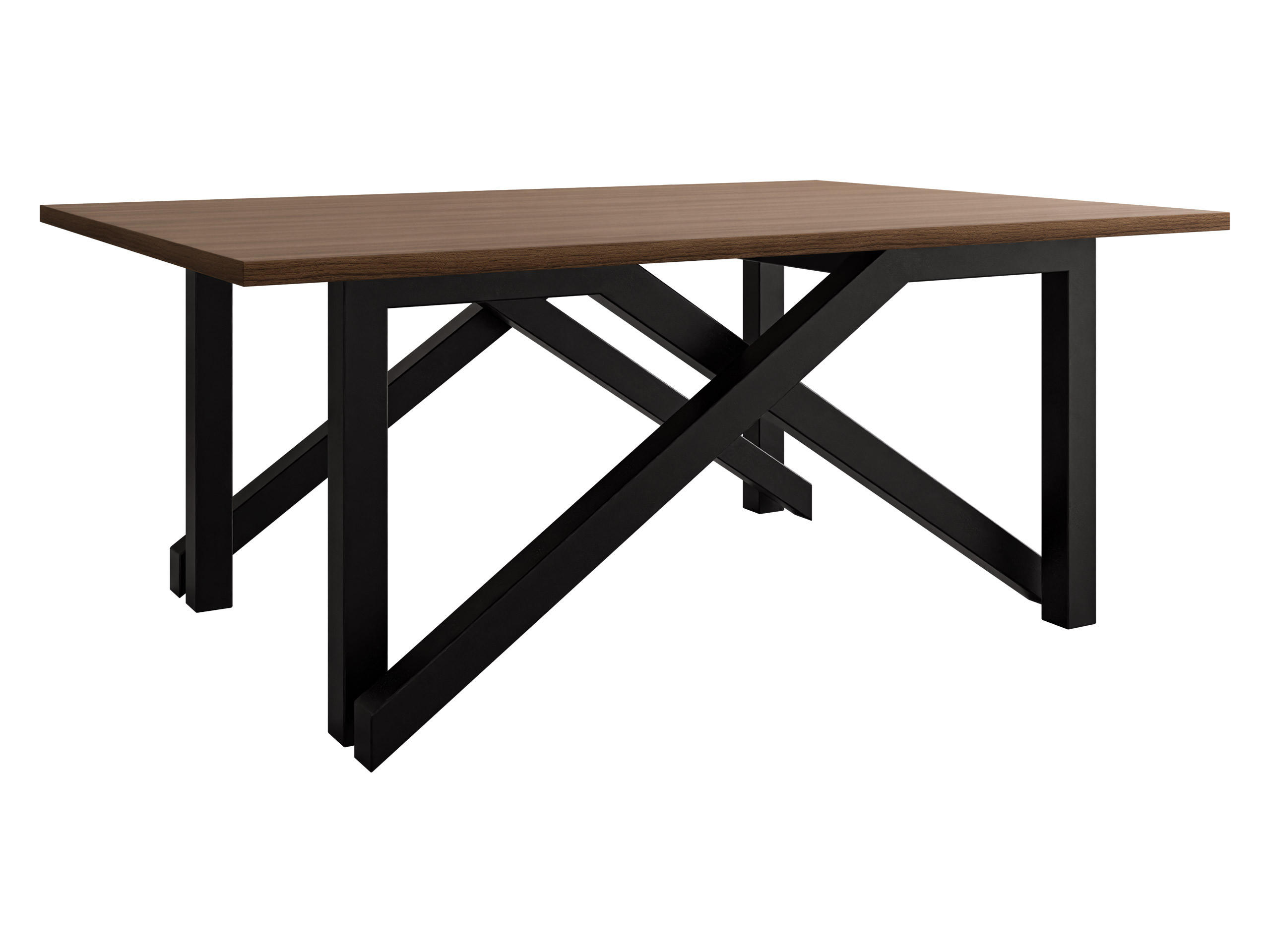 2-IN-1 COUCHTISCH UND ESSTISCH Xena Bis - Nussbaumfarben/Schwarz, Holzwerkstoff/Metall (70/100/45cm) - MIRJAN24