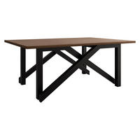 2-IN-1 COUCHTISCH UND ESSTISCH Xena Bis - Nussbaumfarben/Schwarz, Holzwerkstoff/Metall (70/100/45cm) - MIRJAN24