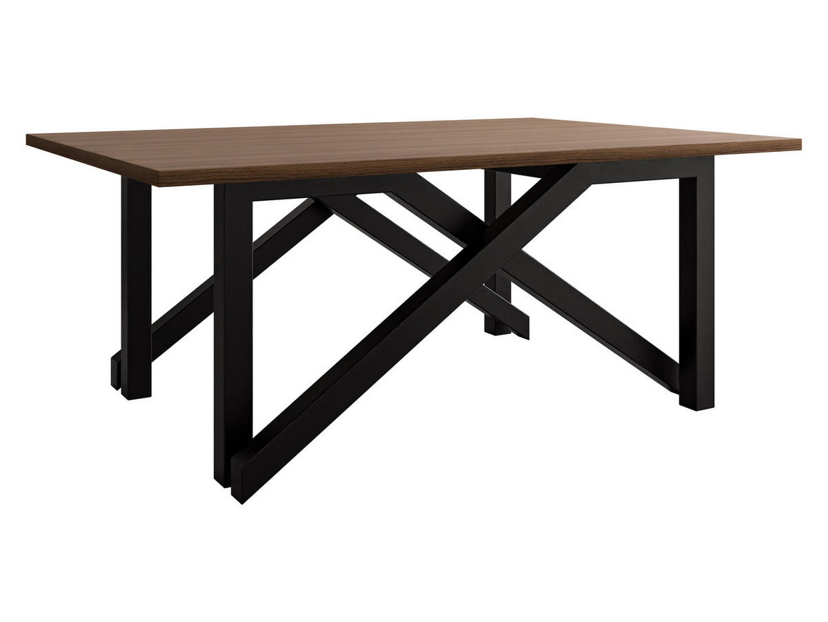 2-IN-1 COUCHTISCH UND ESSTISCH Xena Bis - Nussbaumfarben/Schwarz, Holzwerkstoff/Metall (70/100/45cm) - MIRJAN24