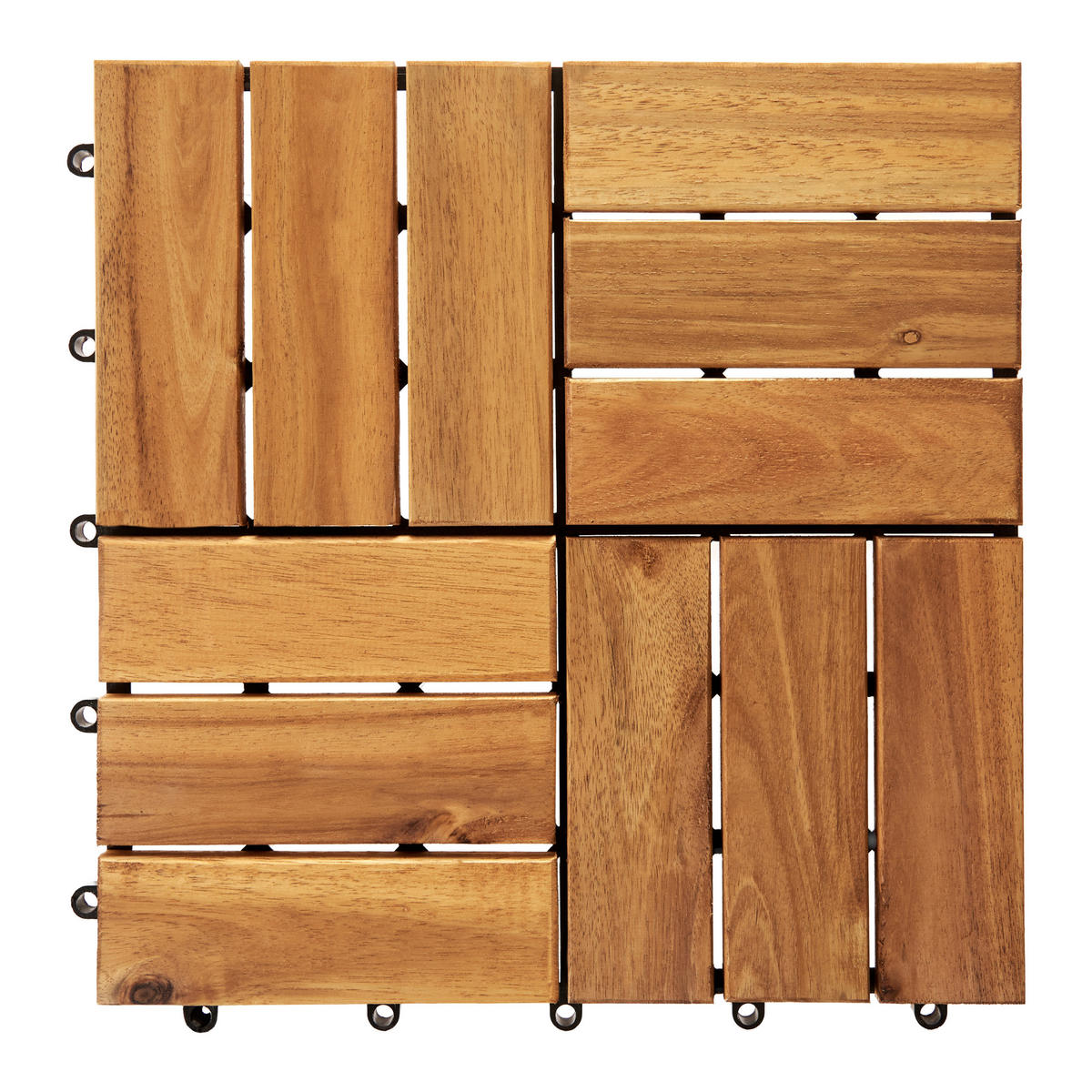 TERRASENFLIESEN 10 Stück Naturfarben Acerenza - Naturfarben, Holz (30/30cm) - Beliani