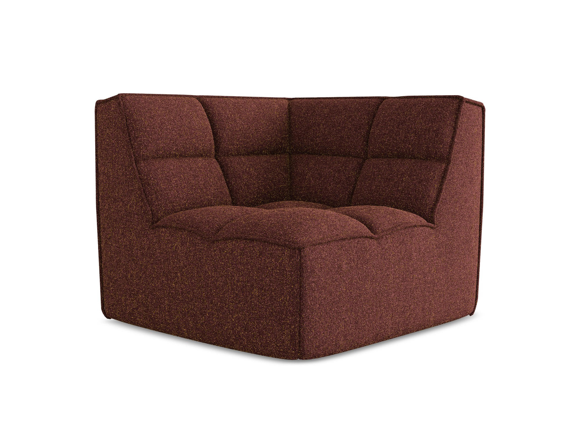 SOFAELEMENT Strukturstoff Stoff Rot - Bordeaux/Rot, Kunststoff/Textil (98/75/98cm) - Makamii