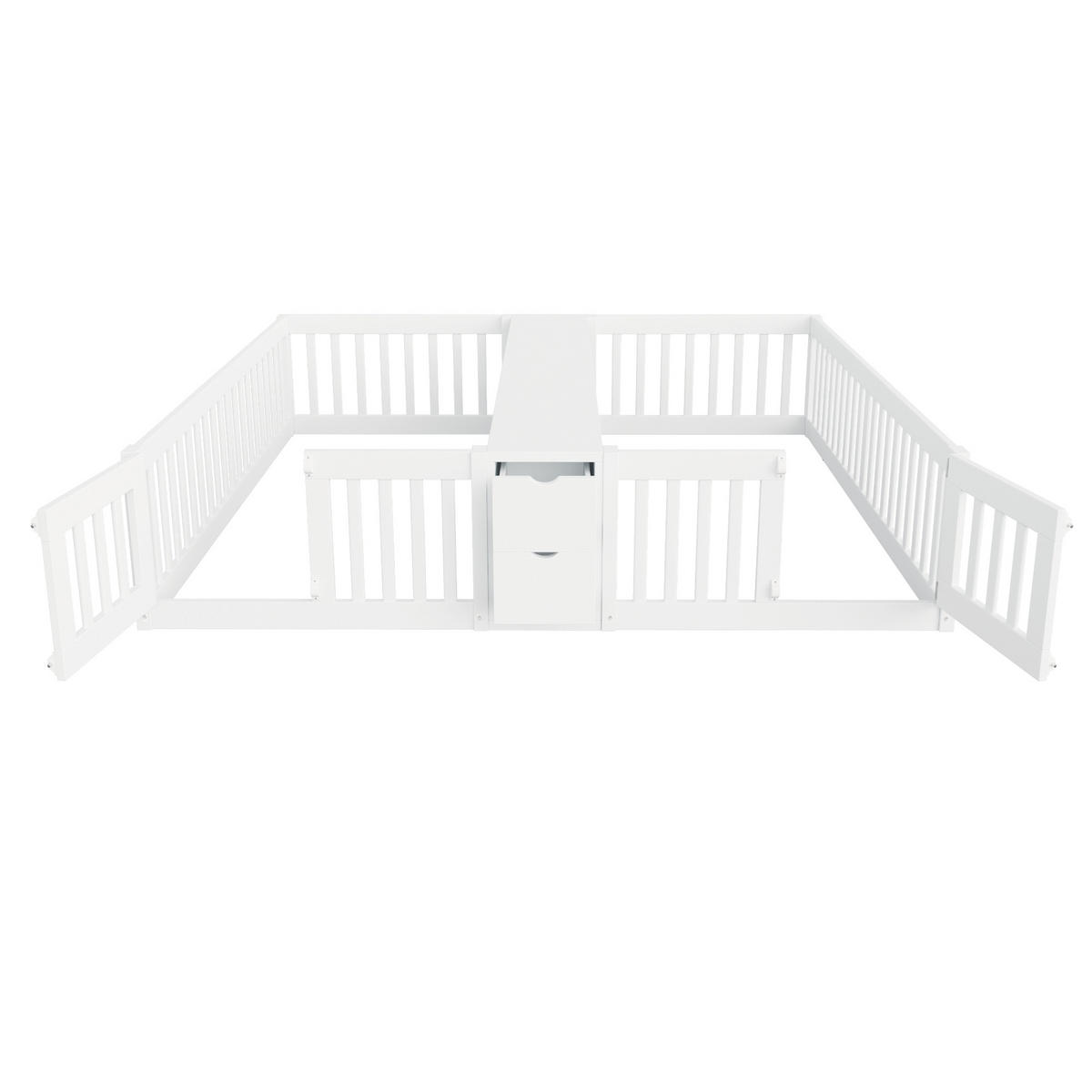 HOLZBETT 90x200cm Kinderbett Stauraum Sicherheitsgitter Weiß - Weiß, Holz (90/200cm) - FLIEKS