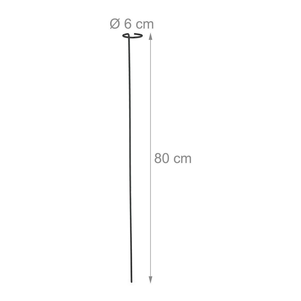 6XPFLANZSTÄBE - Schwarz, Metall (6/80/6cm) - Relaxdays