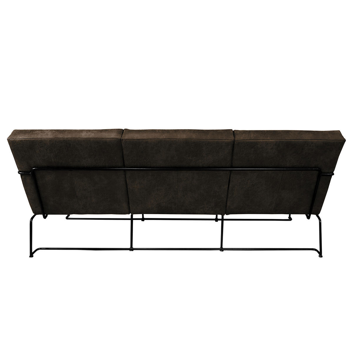 3-SITZER SOFA - Antiklederlook - Graubraun, Textil (181/81/78cm) - home24