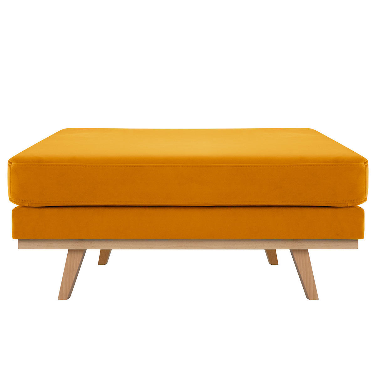 POLSTERHOCKER - Gelb/Buchefarben, Buchenholz/Textil (85/43/60cm) - home24