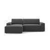 ECKSOFA ausklappbar links mit Container Jodie aus Samt grau 3 Sitzplätze - Grau, Textil (246/151cm) - Micadoni