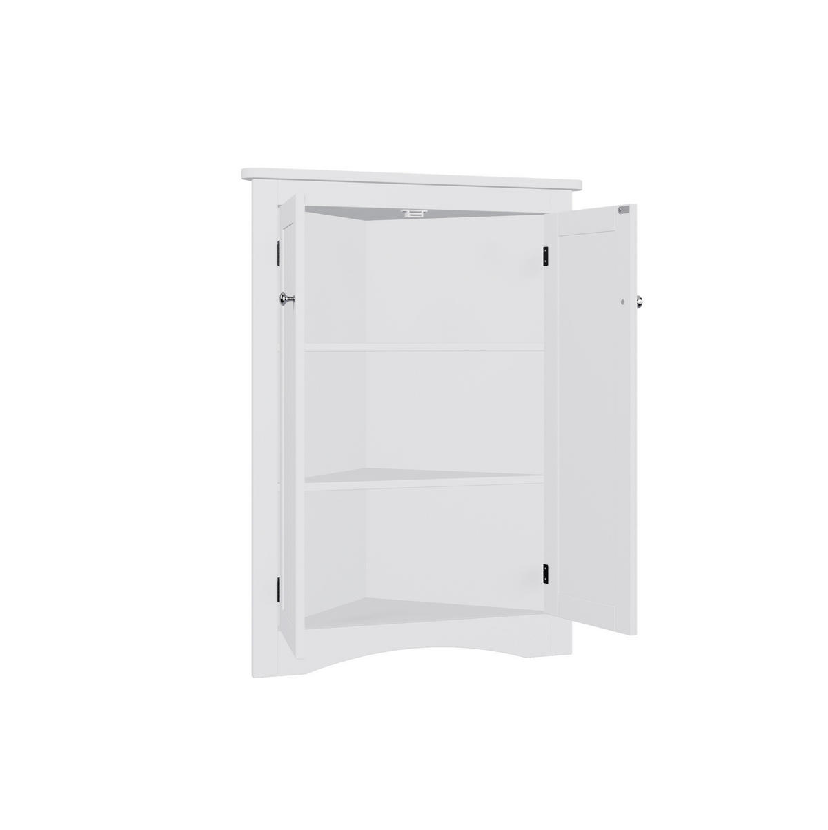 ECKSCHRANK freistehend 61,5 x 80 cm Weiß MDF - Weiß, Holzwerkstoff (34.5/80/61.5cm) - Beauniv