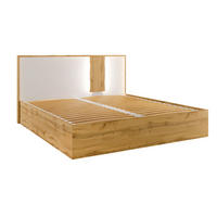 DOPPELBETT Wood Eiche Wotan / weiß Hochglanz 170 / 206 / 102cm - Weiß Hochglanz/Eichefarben, Holz/Holzwerkstoff (160/200cm) - Feldmann-Wohnen