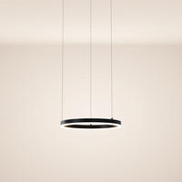 LED-HÄNGELEUCHTE Ring Direkt/Indirekt 5m Schwarz Ø 40cm - Schwarz, Metall (40/40/3.3cm) - s.luce