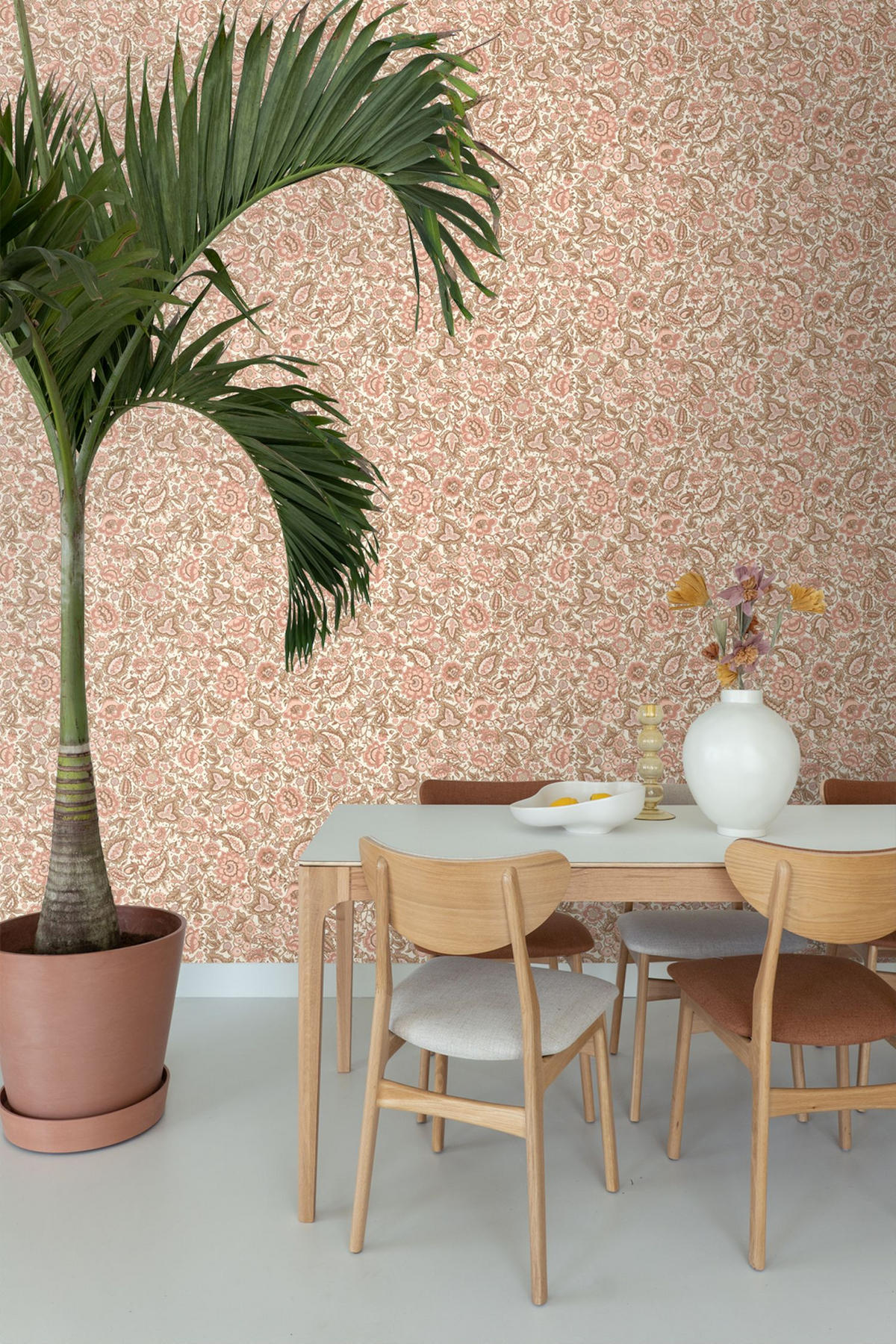 TAPETE Blumenmuster 50 x 900 cm - Terracotta, Papier (50/900cm) - ESTAhome