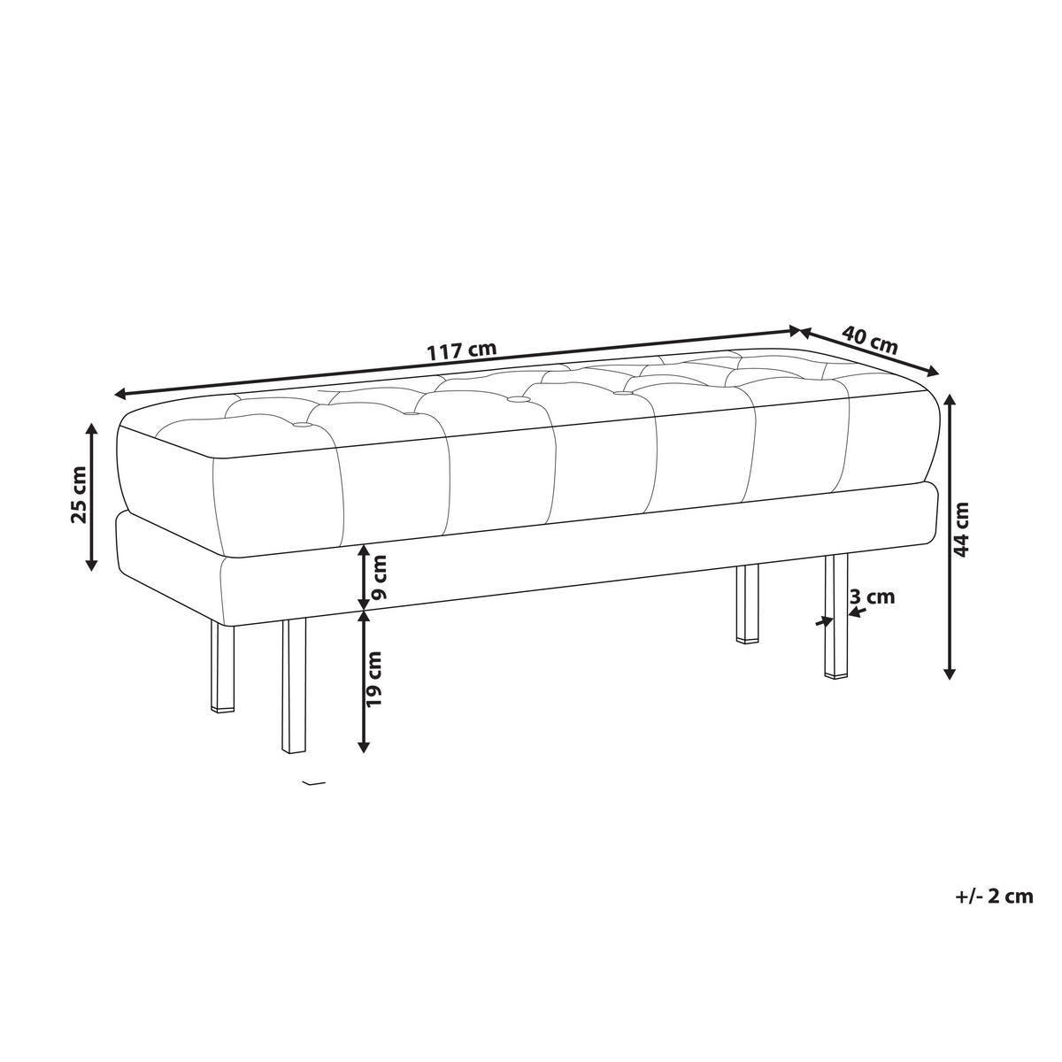 BANK Senfgelb Roseville - Gelb/Goldfarben, Textil (117/44/40cm) - Beliani