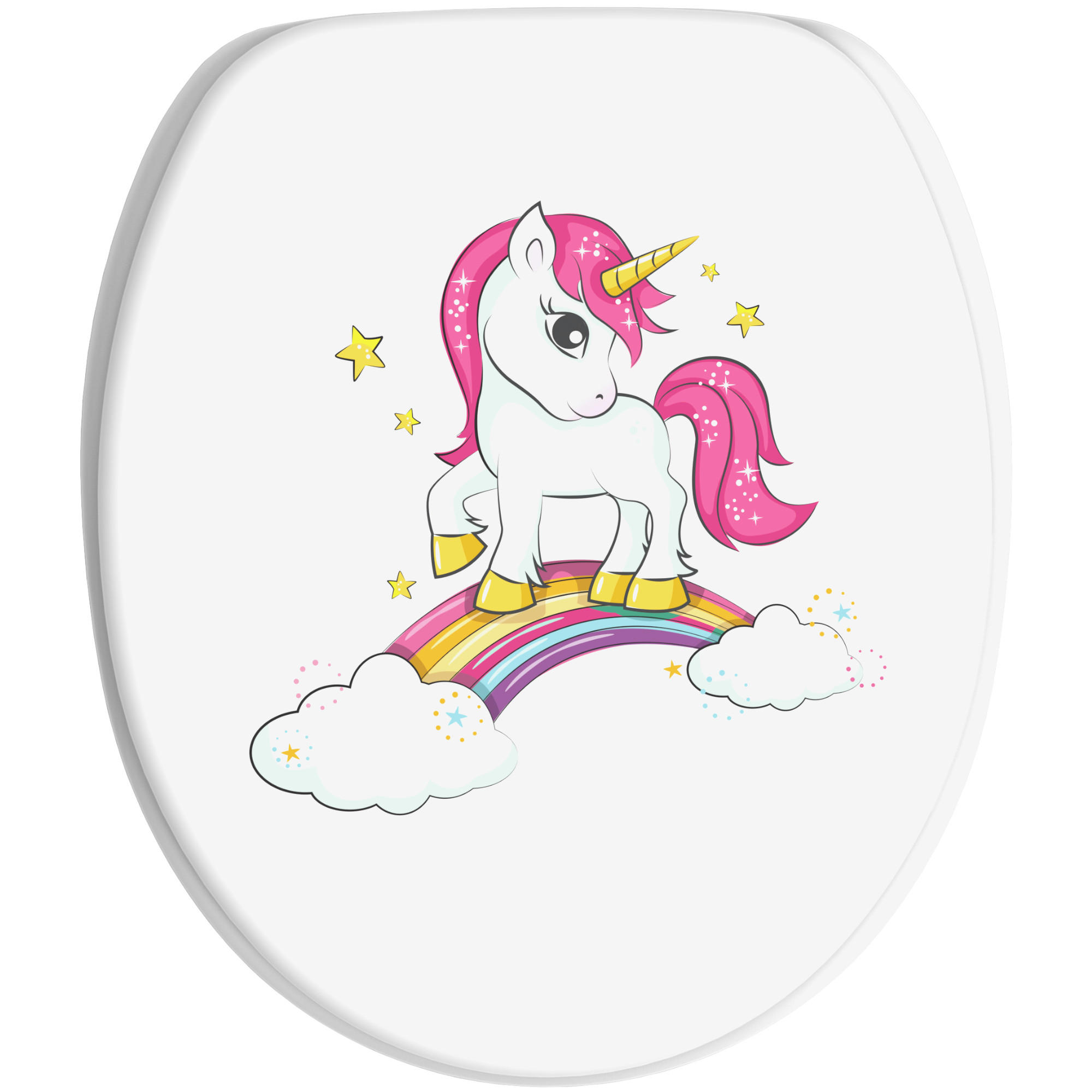 WC-SITZ mit Absenkautomatik Einhorn - Multicolor, Holzwerkstoff (38/6/47cm) - Sanilo