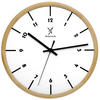 WANDUHR Holz Designer LÜNEBURG Loft Wand Uhr, beige, weiß - Beige/Schwarz, Holz/Metall (32/32/2cm) - Holzwerk