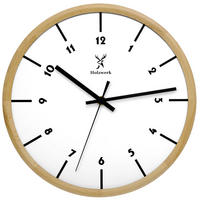 WANDUHR Holz Designer LÜNEBURG Loft Wand Uhr, beige, weiß - Beige/Schwarz, Holz/Metall (32/32/2cm) - Holzwerk