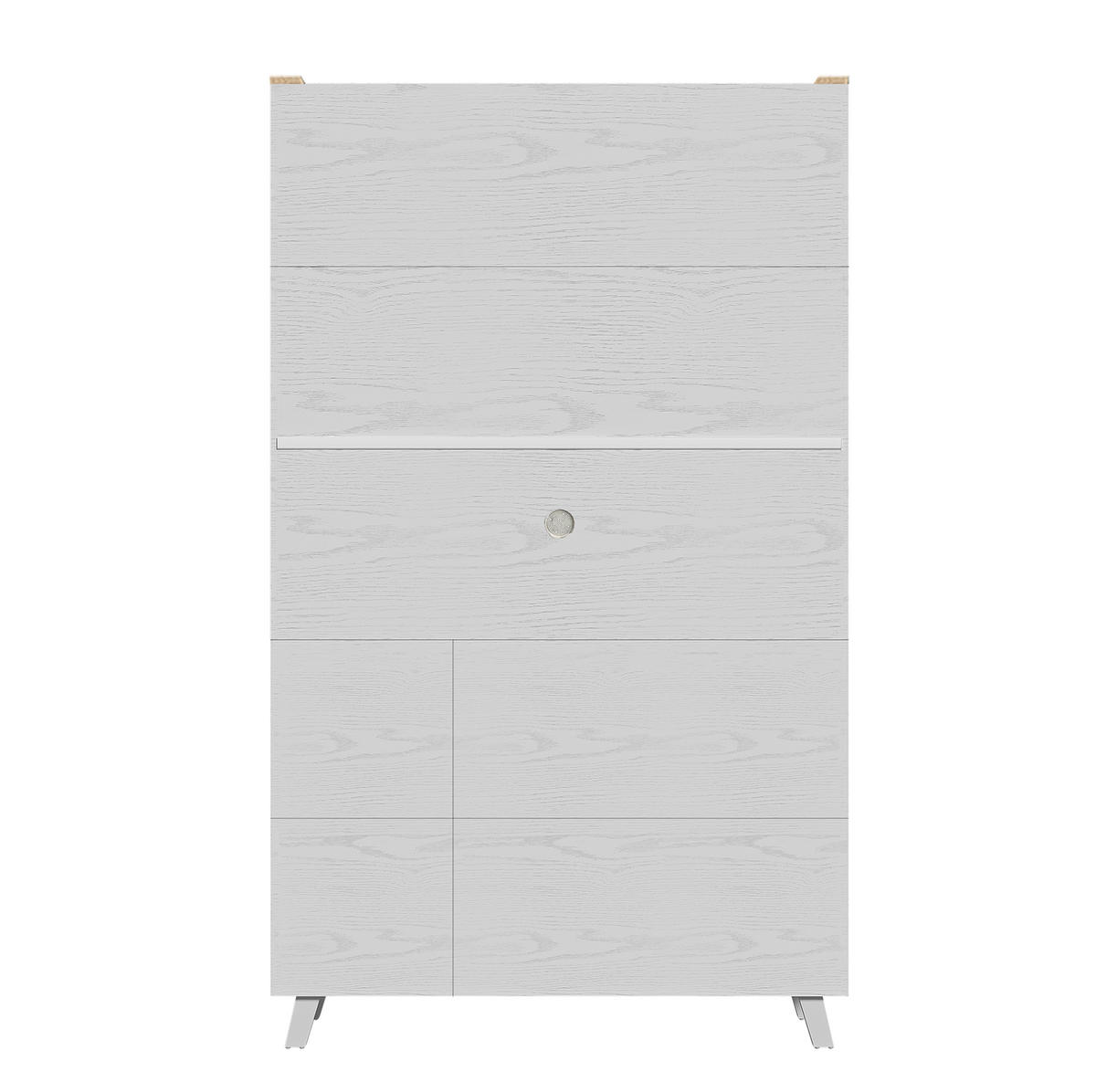 KREDENCA v belem in rjavem dekorju lesa, 114/40/190 cm - rjava, leseni material (40/190/114cm) - OKMYHOME