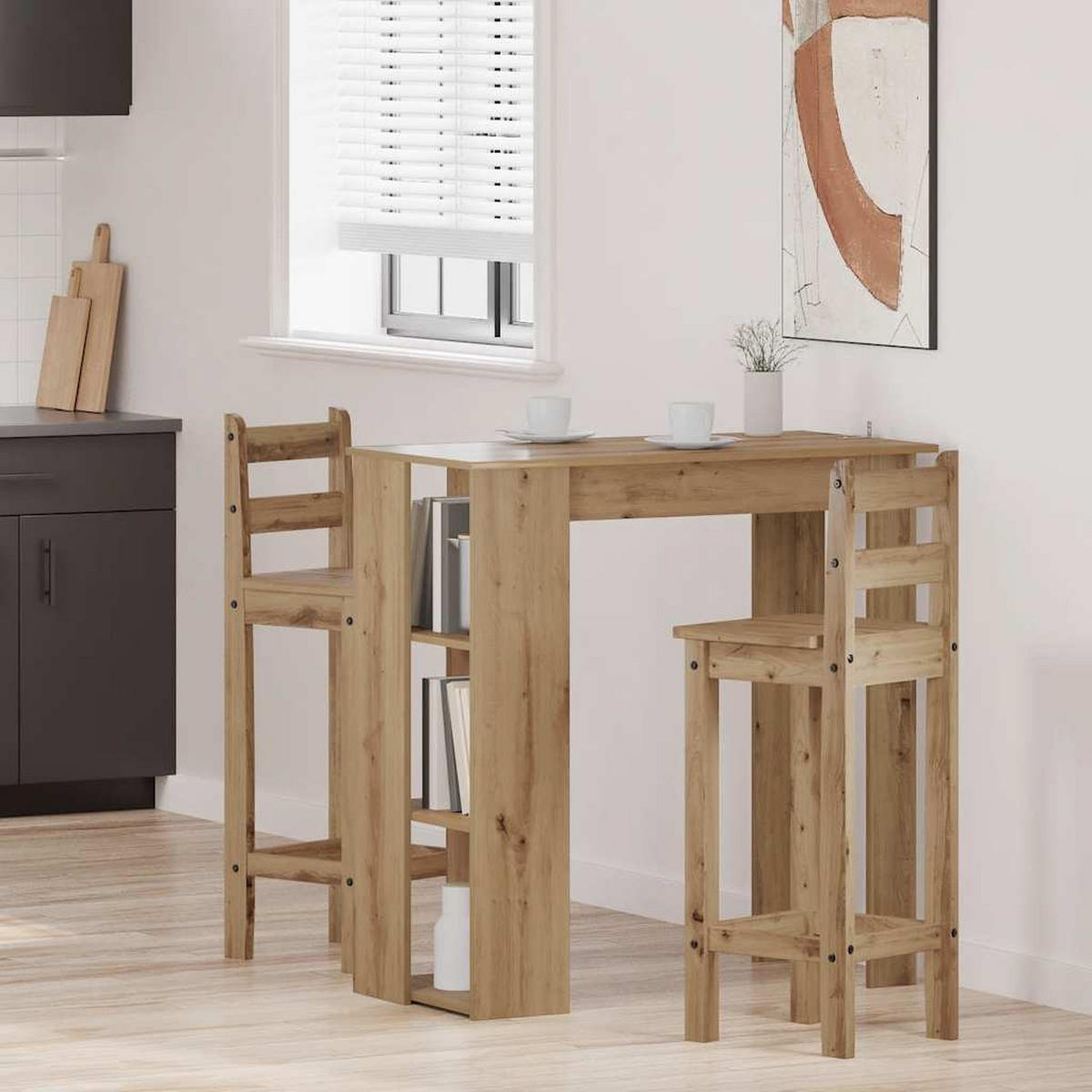 BARTISCH Mit Regal Artisan-Eiche 102/50/103,5 Cm Holzwerkstoff - Hellbraun, Holzwerkstoff (102/50/103.5cm) - vidaXL