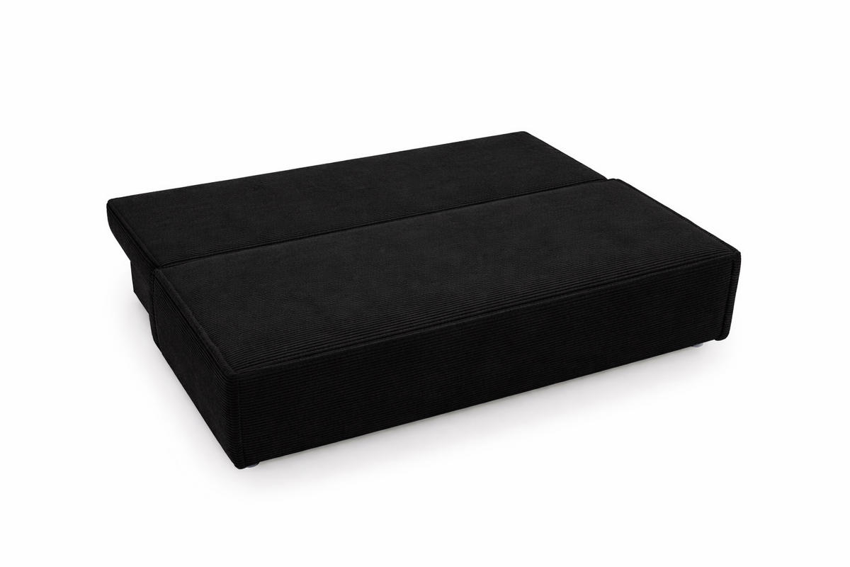 SCHLAFSOFA Mit Bettkasten DUO, Stoff Poso, Schwarz - Schwarz, Holz (198/89/90cm) - Kaiser Möbel