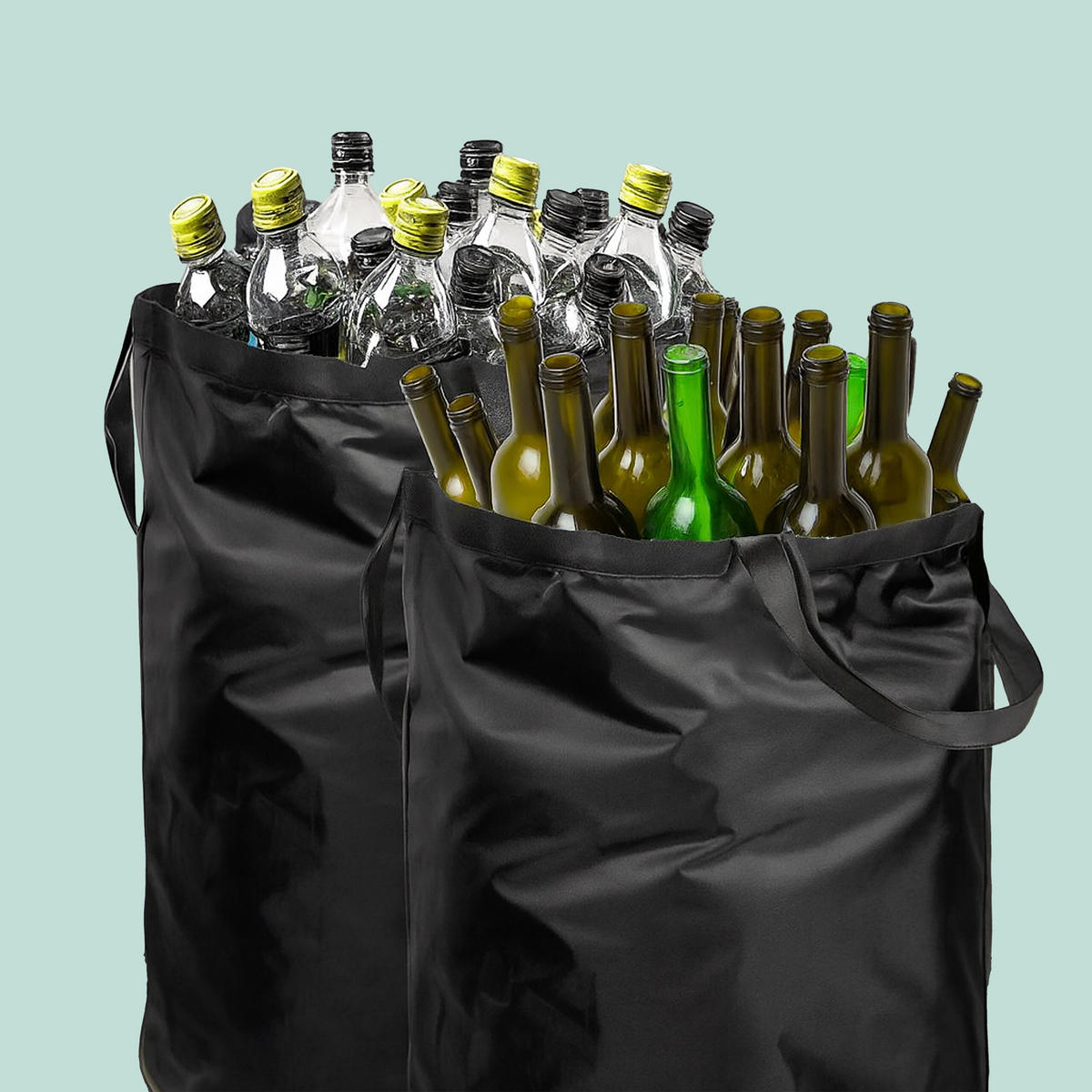 PFANDFLASCHEN-SAMMELBEHÄLTER - Grau, Holz/Kunststoff (57/70/37cm) - Relaxdays